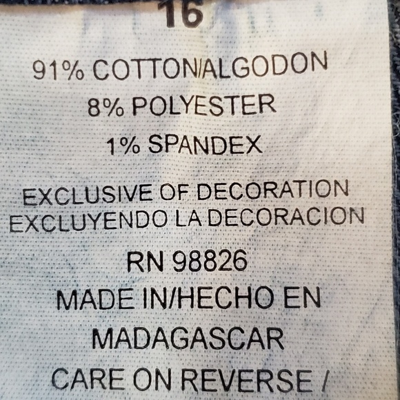 NWT FADED GLORY GIRLS EMBELLISHED BOHO JEANS SZ 16 - Picture 5 of 8